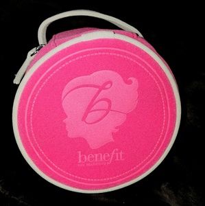 New!  benefit brand pink velvet cosmetic bag Barbie color